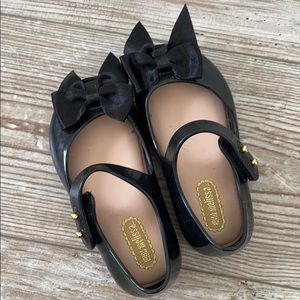 Black Mini Melissa shoes with bow baby sz 6